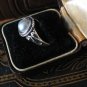 Antique Vintage 1920-sCultured Pearl Silver 800 Ring Size UK S, US 9