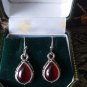 Antique Vintage 1930-s Small Garnet Sterling Silver Earrings - Beautiful.
