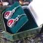 Antique Vintage 1930-s Small Garnet Sterling Silver Earrings - Beautiful.