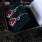 Antique Vintage 1930-s Small Garnet Sterling Silver Earrings - Beautiful.