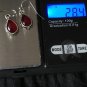 Antique Vintage 1930-s Small Garnet Sterling Silver Earrings - Beautiful.