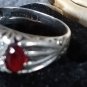 Antique Vintage 1920 Ruby Silver Ring Size UK L, US 5 3/4 Full Hallmarks ANCHOR.