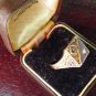 Antique Vintage Victorian Silver and Gold Stone Set Ring - UK Size U, US 10 1/4