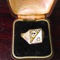 Antique Vintage Victorian Silver and Gold Stone Set Ring - UK Size U, US 10 1/4