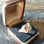 Antique Vintage Victorian Silver and Gold Stone Set Ring - UK Size U, US 10 1/4