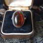 Antique Vintage Edwardian 1900-s Sterling Silver Amber Ring UK M, US 6 1/4 Heavy