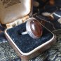 Antique Vintage Edwardian 1900-s Sterling Silver Amber Ring UK M, US 6 1/4 Heavy