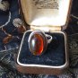 Antique Vintage Edwardian 1900-s Sterling Silver Amber Ring UK M, US 6 1/4 Heavy