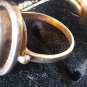 Antique Vintage Edwardian 1900-s Sterling Silver Amber Ring UK M, US 6 1/4 Heavy