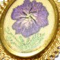 VINTAGE 1940-s Handmade Pretty Oval Goldtone Floral BROOCH - Rare and Beautiful!