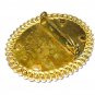 VINTAGE 1940-s Handmade Pretty Oval Goldtone Floral BROOCH - Rare and Beautiful!