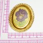 VINTAGE 1940-s Handmade Pretty Oval Goldtone Floral BROOCH - Rare and Beautiful!