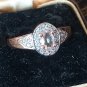 Antique Vintage Edwardian Gilded Silver Zircon Ring UK size Q, US 8. Hallmarks!