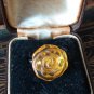 Vintage 1960-s Sterling Silver Amber Rose Ring Size Uk P 1/2, US 7 3/4.