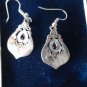 Antique Vintage 1930-s Little Drop Dangle Gypsy Earrings with Garnet- 4.47g