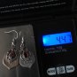 Antique Vintage 1930-s Little Drop Dangle Gypsy Earrings with Garnet- 4.47g
