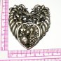 VINTAGE Extremely Large Scottish Pewter Cini Gemini Zodiac Cherubs Brooch.