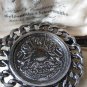 VINTAGE Signed Next Heraldic Large Silver Coin & Chain Framed Statement BROOCH