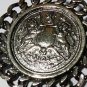 VINTAGE Signed Next Heraldic Large Silver Coin & Chain Framed Statement BROOCH