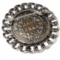 VINTAGE Signed Next Heraldic Large Silver Coin & Chain Framed Statement BROOCH