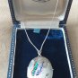 Vintage 1960-s 925 Large Silver Butterfly Locket Pendant Necklace with Chain .