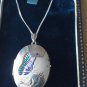 Vintage 1960-s 925 Large Silver Butterfly Locket Pendant Necklace with Chain .
