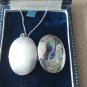 Vintage 1960-s 925 Large Silver Butterfly Locket Pendant Necklace with Chain .