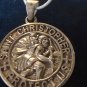 Vintage 1950-s Sterling Silver St Christopher Pendant on 20 Inch Chain 11.0 gram