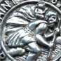 Vintage 1950-s Sterling Silver St Christopher Pendant on 20 Inch Chain 11.0 gram