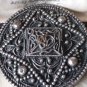 VINTAGE 1900-s Extremely Large Pewter Scottish Kilt Solid Ornate Decor Brooch