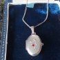 Antique Vintage 1950-s Sterling Silver 925 Locket Pendant on Chain - Hallmarked.