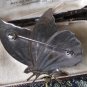 VINTAGE 1990-s Large Pressed Metal & Brown/Beige Enamel Butterfly/Moth BROOCH