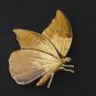 VINTAGE 1990-s Large Pressed Metal & Brown/Beige Enamel Butterfly/Moth BROOCH