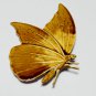 VINTAGE 1990-s Large Pressed Metal & Brown/Beige Enamel Butterfly/Moth BROOCH