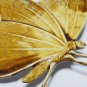 VINTAGE 1990-s Large Pressed Metal & Brown/Beige Enamel Butterfly/Moth BROOCH