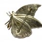 VINTAGE 1990-s Large Pressed Metal & Brown/Beige Enamel Butterfly/Moth BROOCH