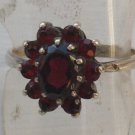 Antique Vintage Victorian 1890-s Ruby Silver Ring Size UK O, US 7 Hallmarked.