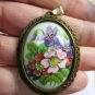 Vintage Genuine LIMOGES Hand Carved and Hand Painted Pendant - Very Old.