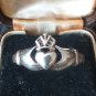 Antique Vintage Edwardian 925 Sterling Silver CLADDAGH Ring UK Size Y, US 12