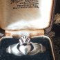 Antique Vintage Edwardian 925 Sterling Silver CLADDAGH Ring UK Size Y, US 12
