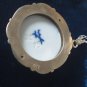 Antique Vintage Edwardian 800 Silver & Mosaic Flower Pendant & 16 inch Chain
