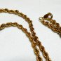 VINTAGE Gold Plated Rope Chain & White Pot/Ceramic Red Floral Painted PENDANT