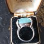 Antique Vintage Edwardian Very Heavy Moonstone 925 Silver Ring Size UK N, US 7