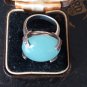 Antique Vintage Edwardian Very Heavy Moonstone 925 Silver Ring Size UK N, US 7