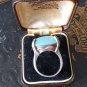 Antique Vintage Edwardian Very Heavy Moonstone 925 Silver Ring Size UK N, US 7