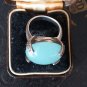 Antique Vintage Edwardian Very Heavy Moonstone 925 Silver Ring Size UK N, US 7