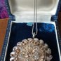 Antique Vintage Victorian Silver 800 and Cooper Extra Large Pendant on Chain.