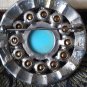 VINTAGE 1960-s Large Silver Pewter Red/Green/Turquoise Rhinestone & Glass BROOCH