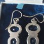 Antique Vintage Heavy - Large Edwardian Blue Topaz Sterling Silver  Earrings