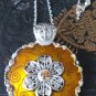 Antique Vintage Victorian Silver 800 Extra Large and Heavy Pendant on Chain.